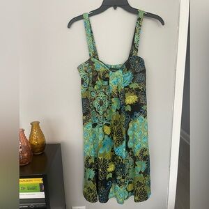 Vintage R&M Richards Dress Mini Drape 90s Psychedelic Floral Print Women's 10